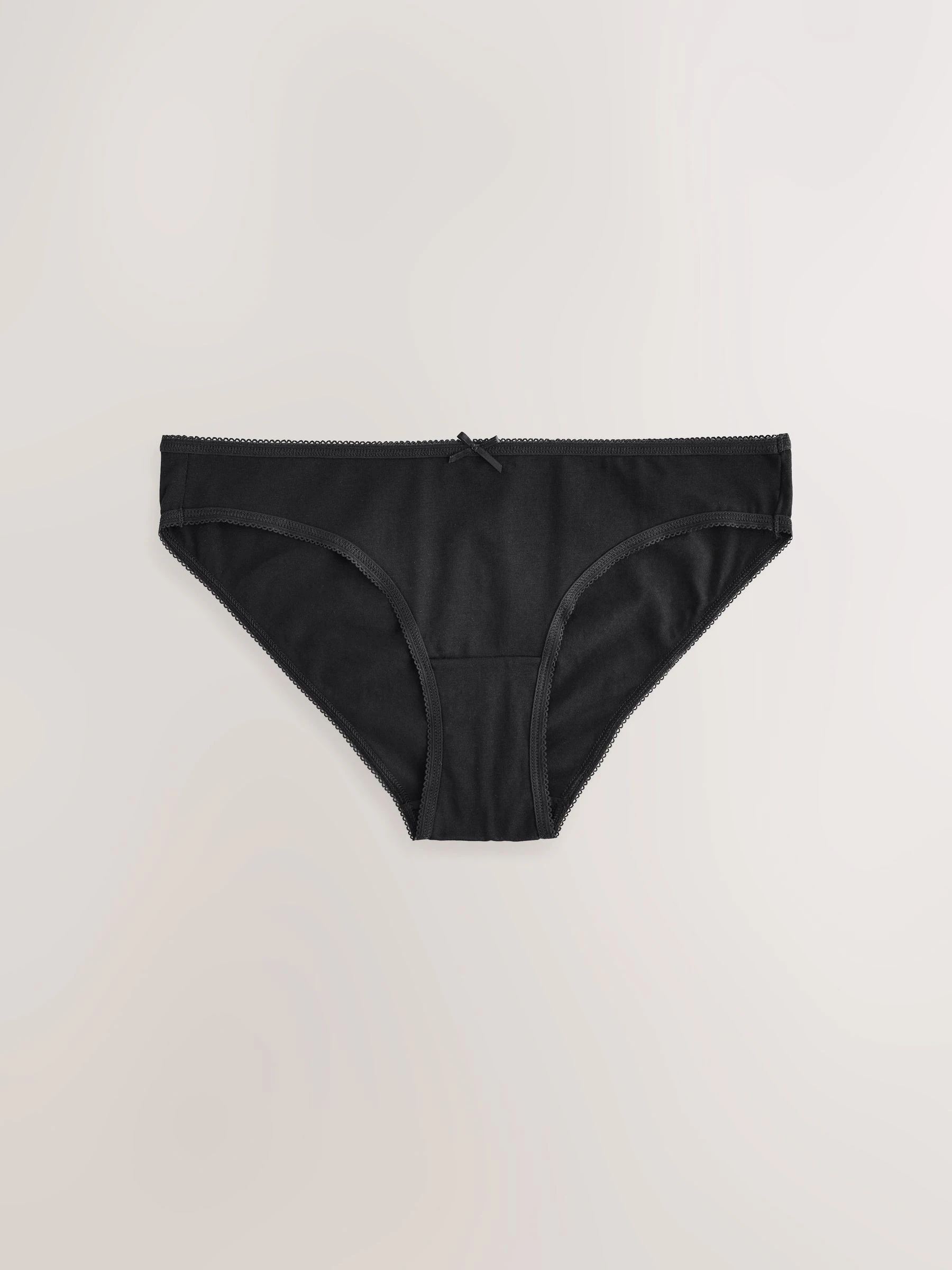 Zwart - Set van 5 slips met hoog katoengehalte