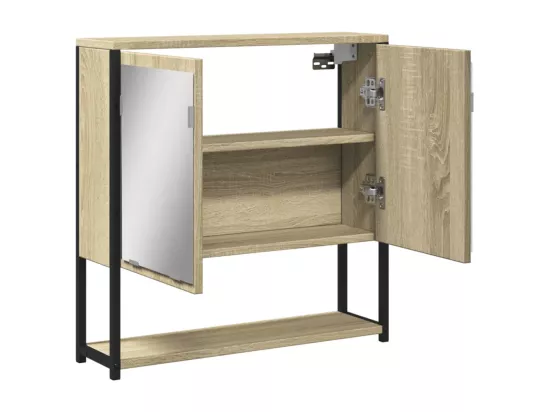 Prolenta Premium - Armoire de salle de bain à miroir chêne sonoma bois ingénierie