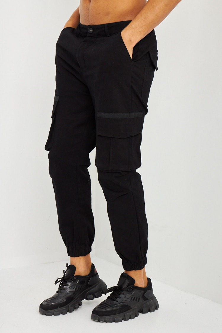 Joggerpant noir poches cargo