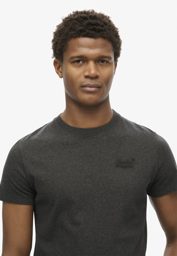 Superdry VINTAGE LOGO EMB TEE Raven black marl