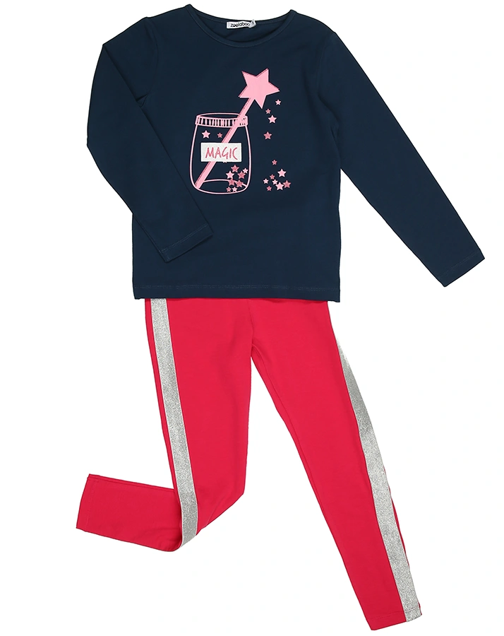 Leggings LYNFORD mit Glitzer-Tape in pink