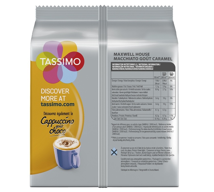 8 dosettes Maxwell House Macchiato Caramel - TASSIMO