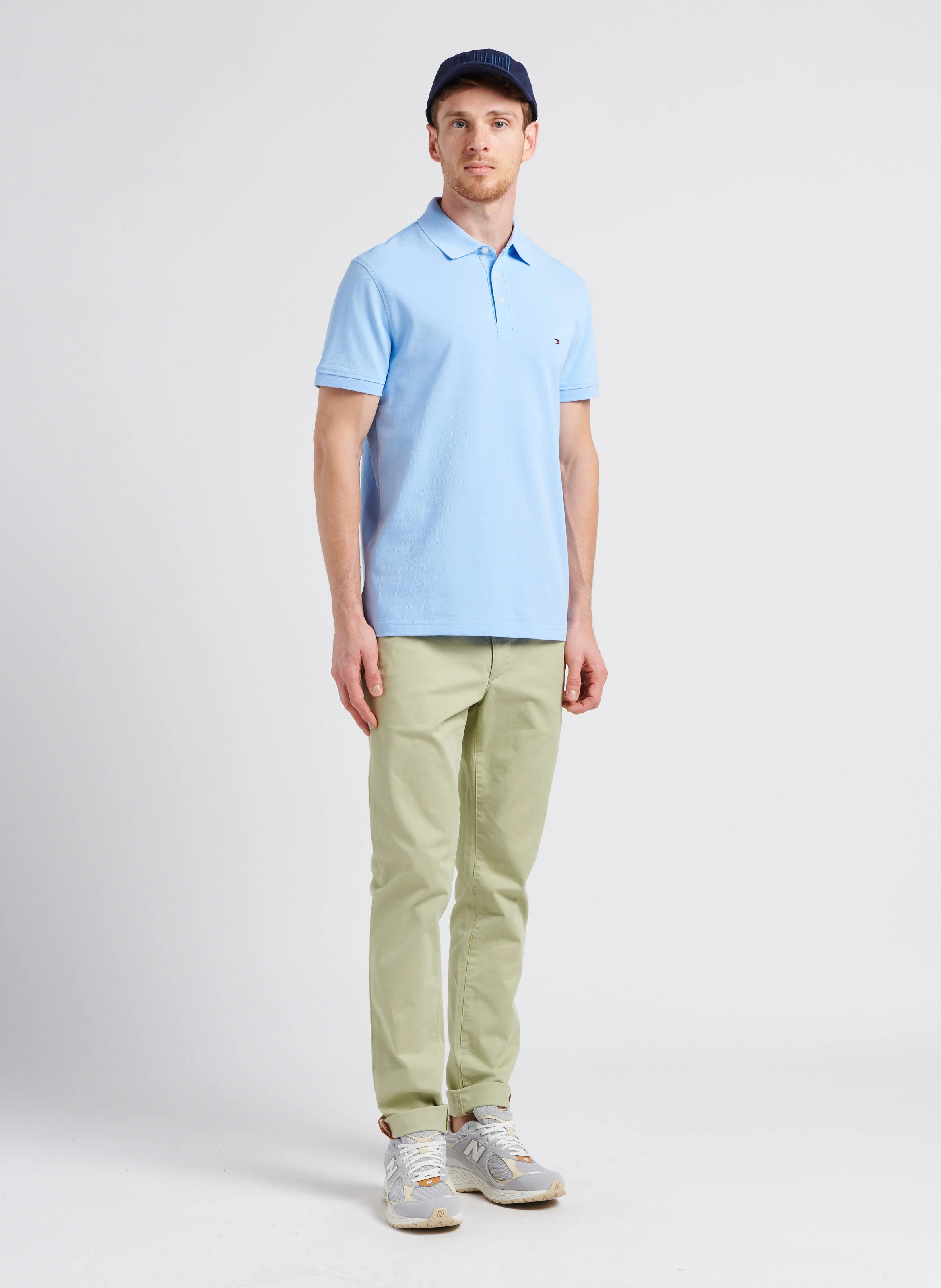 Polo slim-fit en coton bio | Bleu