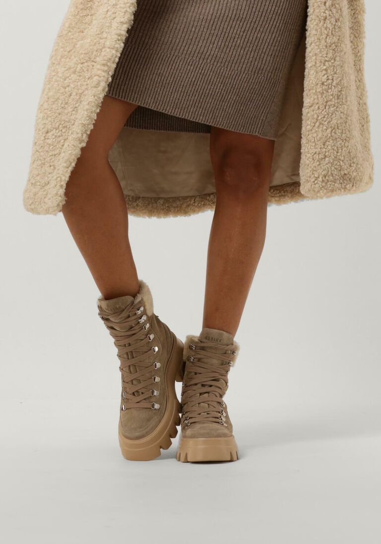 NUBIKK taupe nubikk veterboots flore montagne fur
