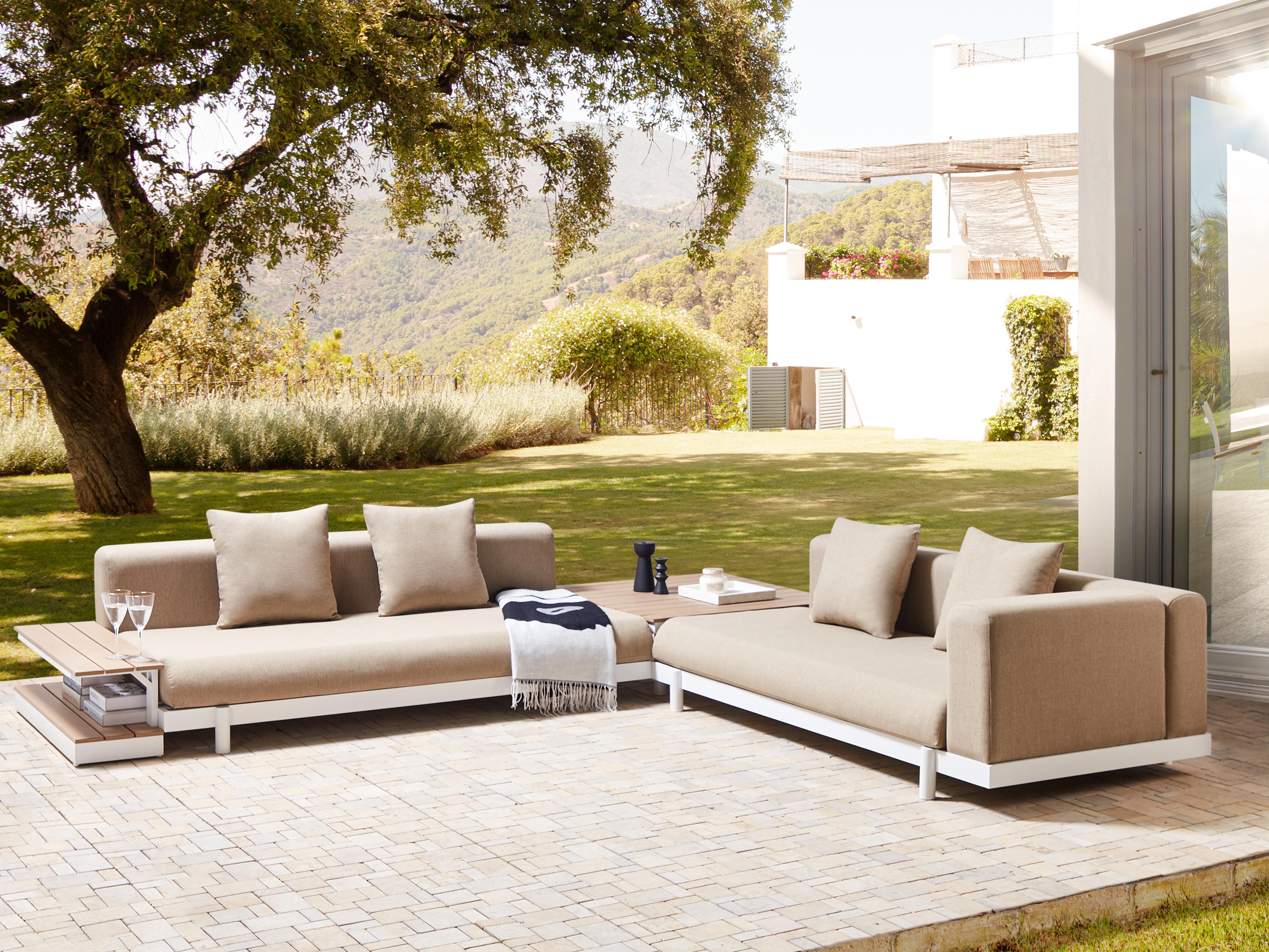 Tuin hoekloungeset met tafel 5-zits MISSANELLO Beige