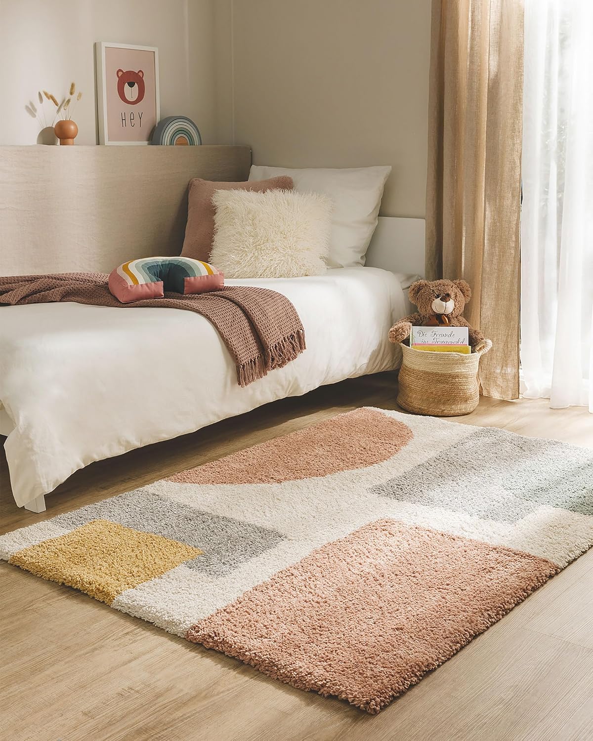 benuta Lytte Kinderteppich Gobi - Multicolor 140x200 cm - Kunstfaser - Rechteckig & im Style: Geometrisch, Hygge & Cozy, Scandi Living - Pflegeleicht für Kinderzimmer, Wohnzimmer, Schlafzimmer