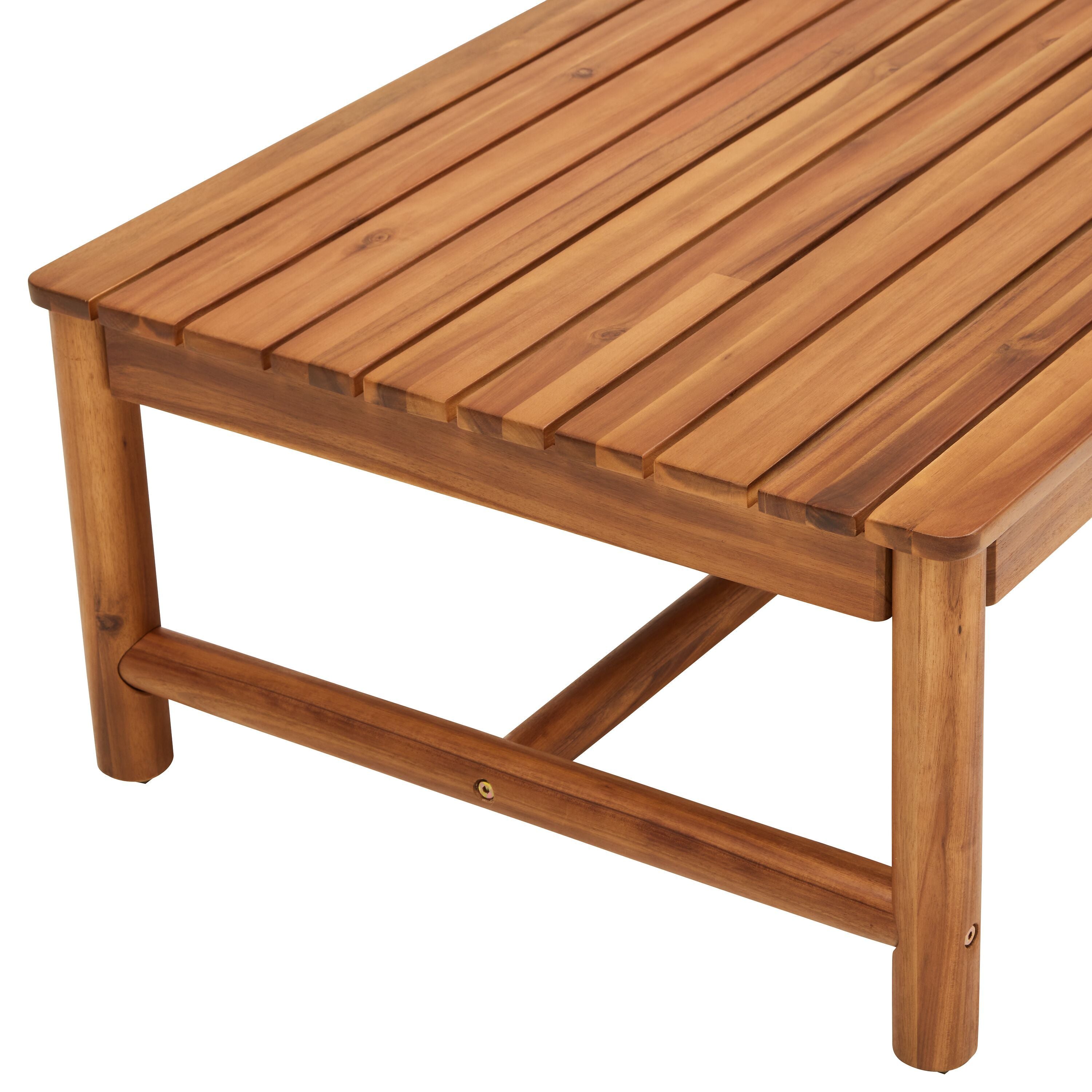 PANAREA Loungetisch - Akazie / B: 100.0 cm x T: 60.0 cm x H: 32.5 cm
