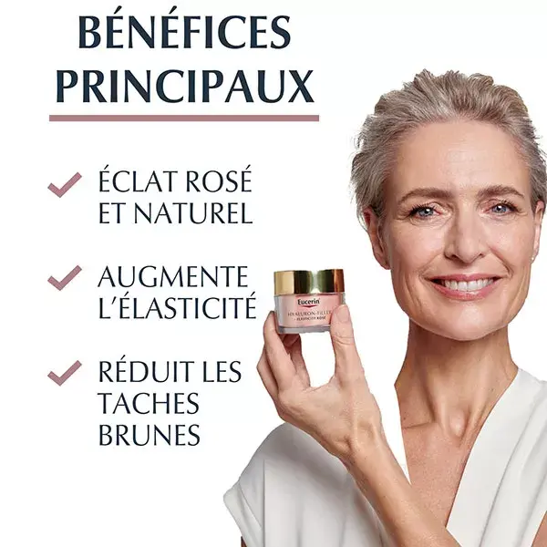 Creme de dia Eucerin Hyaluron-Filler + Elasticity Thiamidol Rosa FPS 30 Antienvelhecimento 50ml
