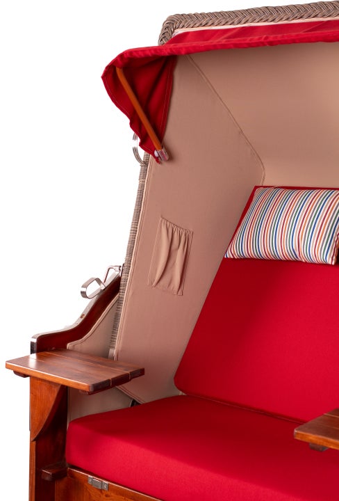 Strandstoel Nordstrand mahonie PE grijs design 585