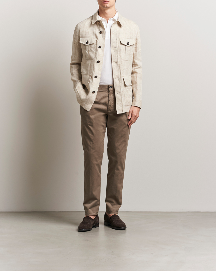 Incotex Herringbone Linen Sahariana Beige