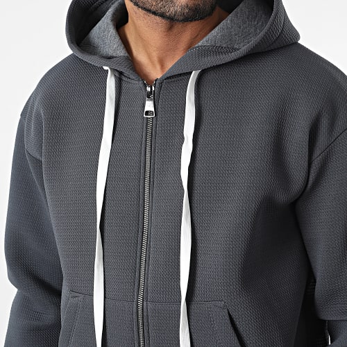Veste Zippée Capuche UY912 Gris Anthracite