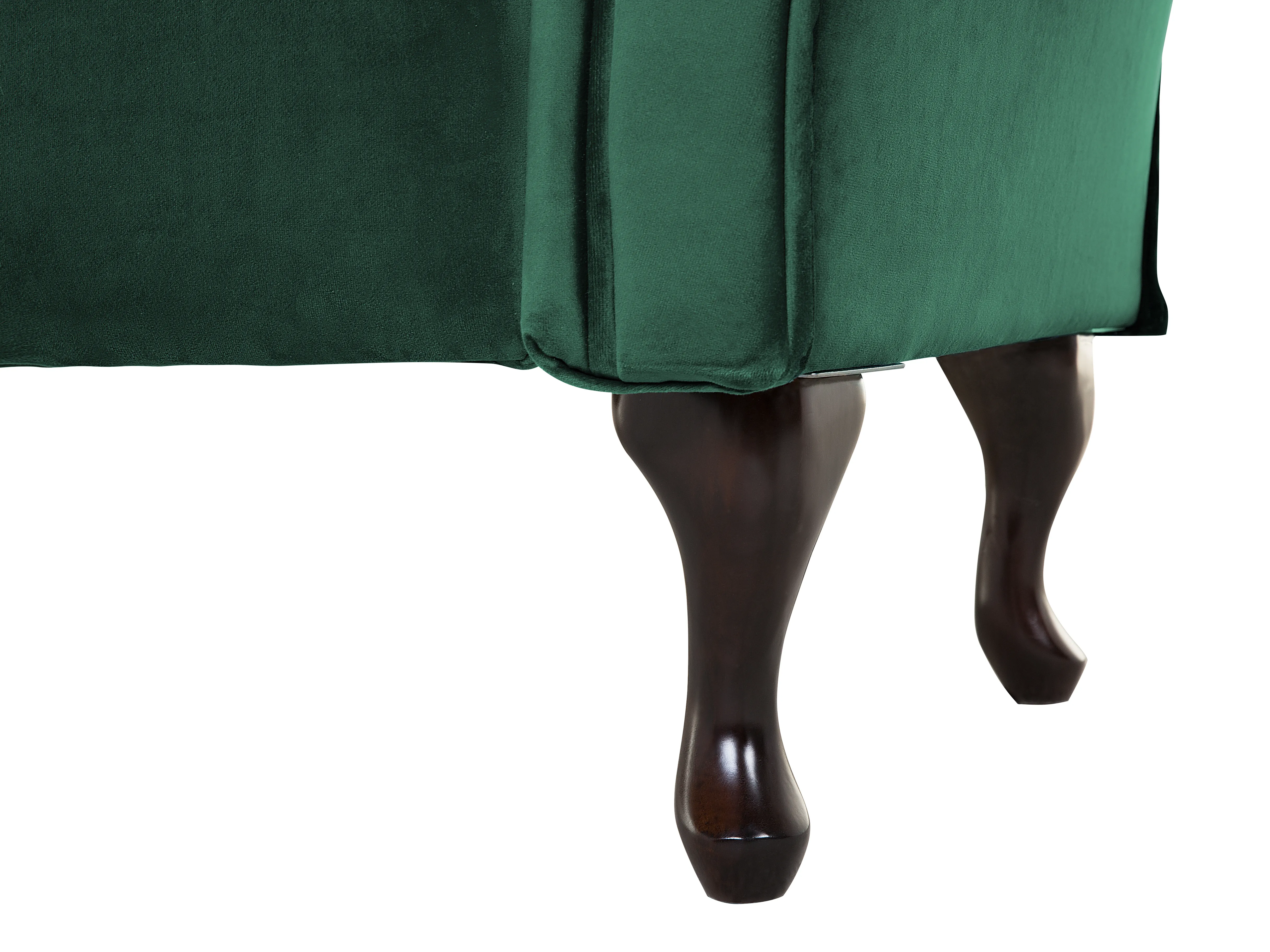 Rechtszijdige chaise longue LATTES Fluweel Donkergroen