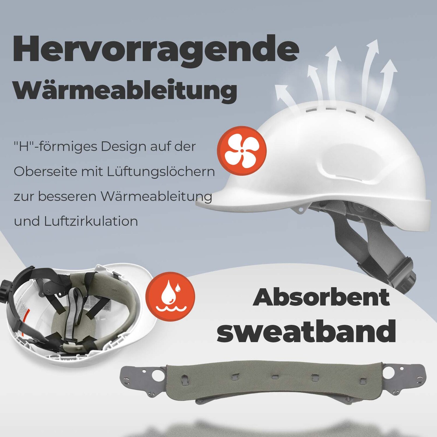Mustbau MBU-GM16-WHI Bauhelm,Schutzhelm,Arbeitshelm,Bauarbeiterhelm,52-66cm Einstellbar