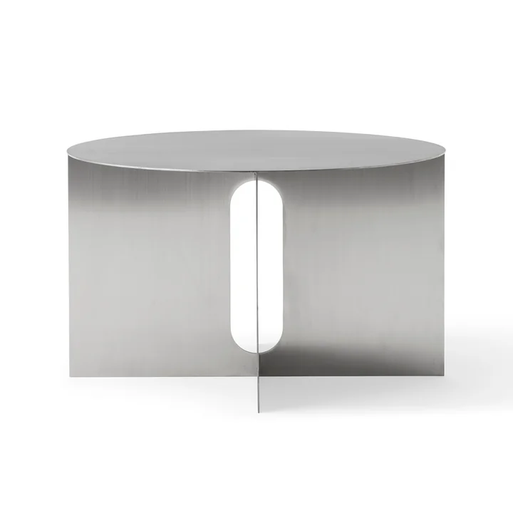Audo - Androgyne Beistelltisch Base, Ø 63 cm, Stahl gebürstet