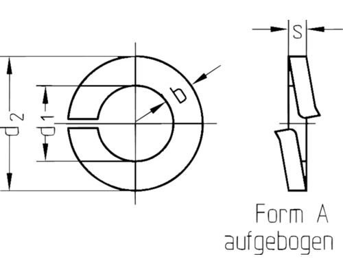 Veerring type A DIN 127 3 mm verzinkt 100 stuks