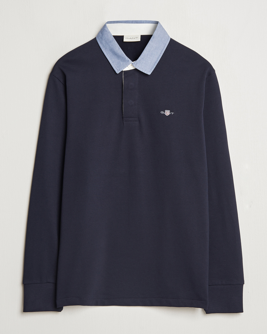 GANT Chambray Solid Heavy Rugger Evening Blue