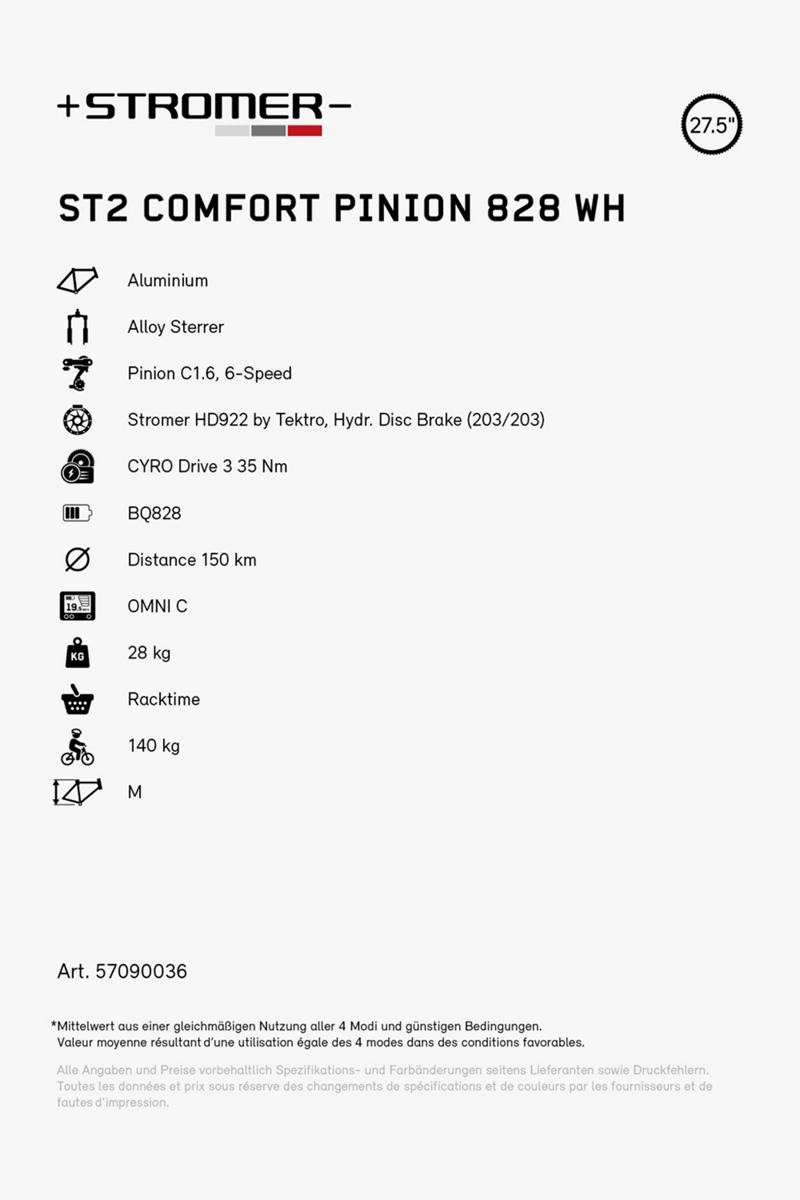 Stromer ST2 Comfort Pinion 27.5 E-Bike 2024