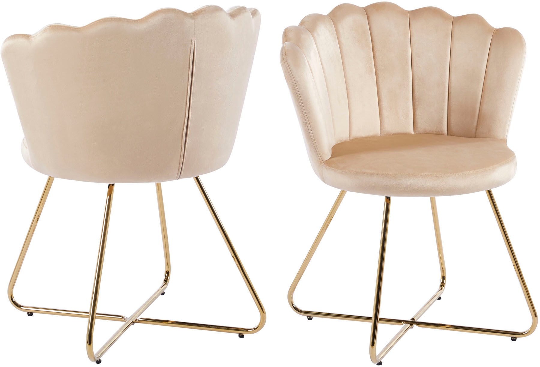 SalesFever Polsterstuhl »Komfortabler Stuhl im eleganten Design« (Set) 2 Stk.Muschel-Design