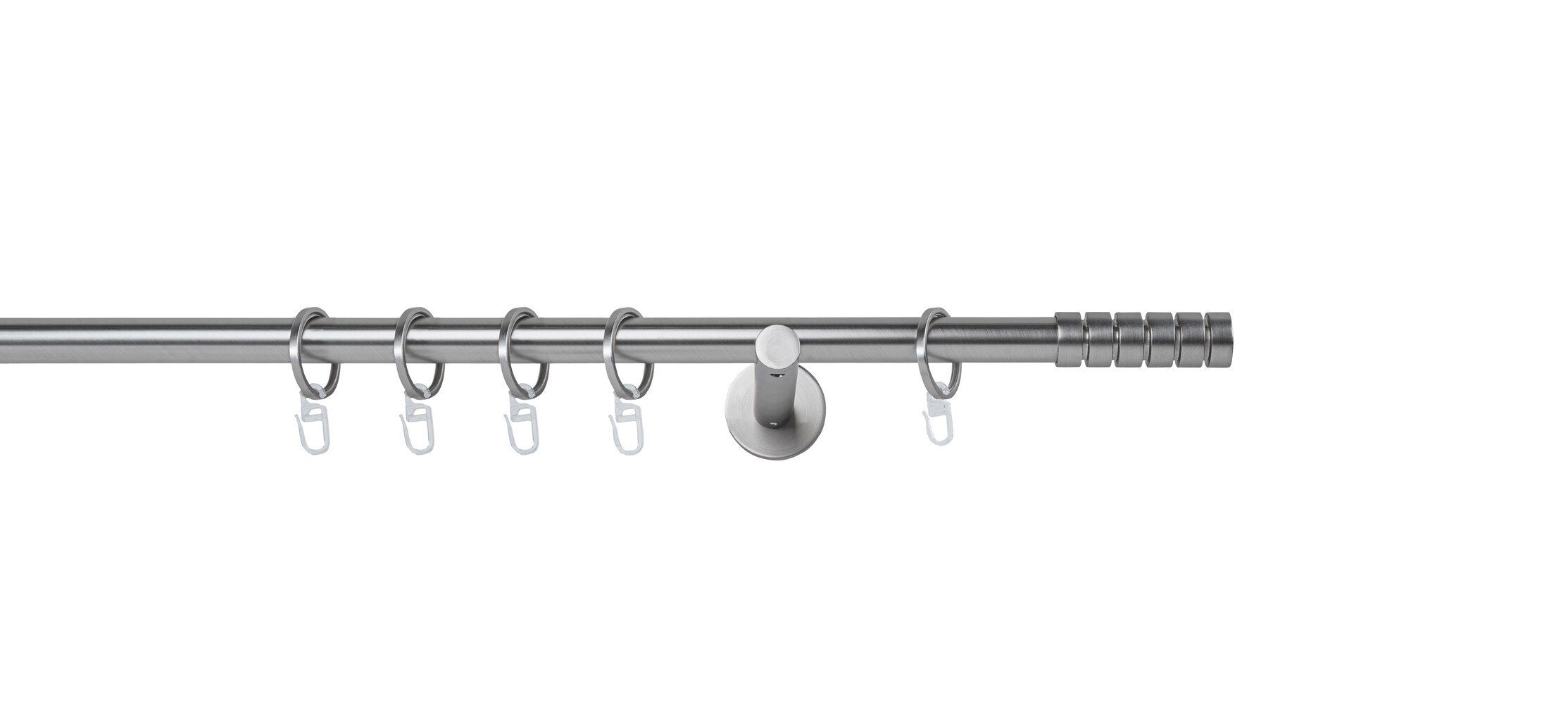 20mm,1-läufig,Rohr,Wandträger 12cm,Endstück rillcube Farbe: Edelstahl-Optik, Größe: 100cm