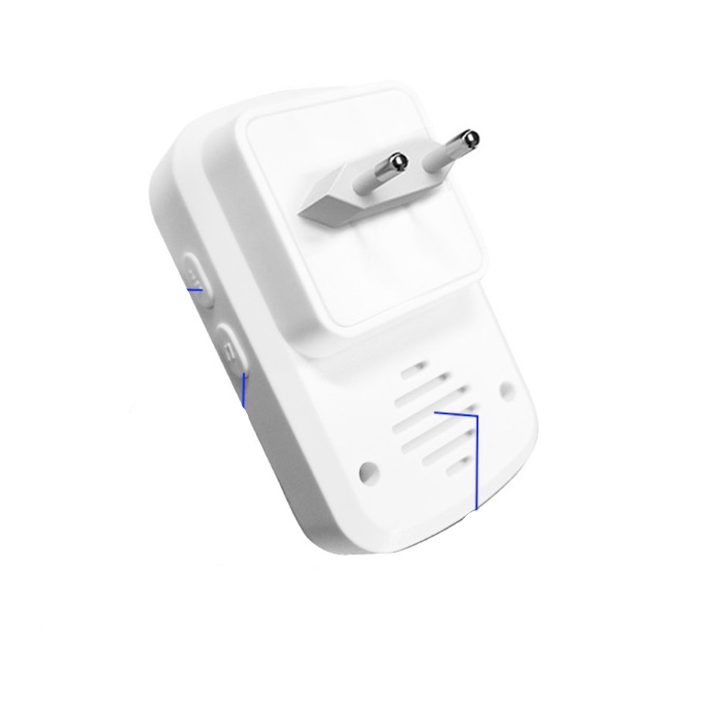 (5-tlg. Set) Mobiler Taschen Alarm Personen Alarmanlage Alarmsirene Senioren Notruf SOS Knopf mit drahtloser Glocke - Weiss