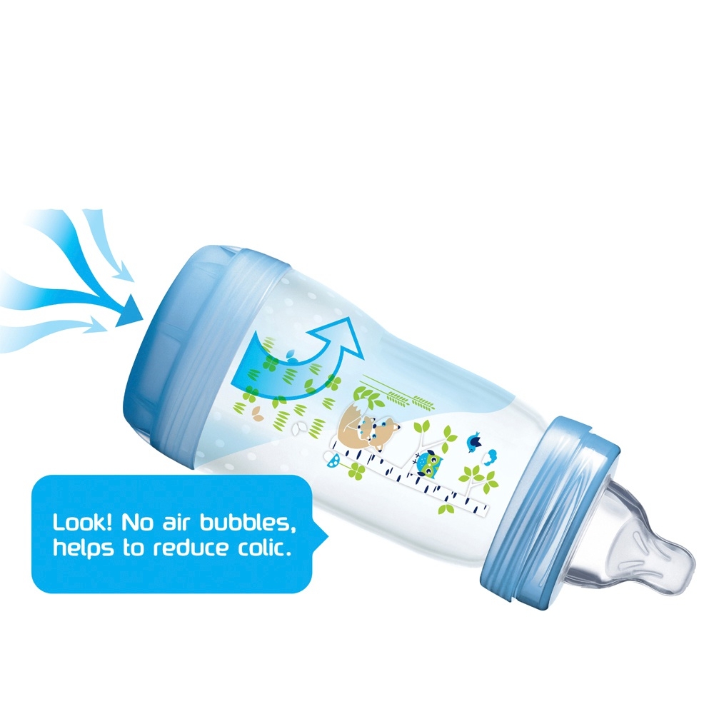 MAM Easy Start Selbststerilisierende Anti-Kolik-Babyflasche 260ml 3er-Pack Sortiment