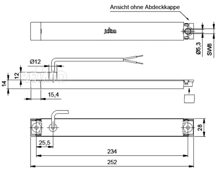LED-Bremsschlußeuchte rot/chrome 9-32V, 2,0/0,3W IP67, 500 mm Kabel
