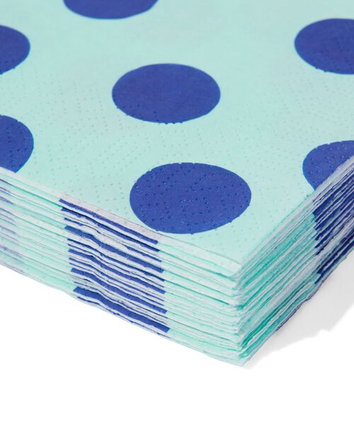serviettes pois bleus 33x33cm - lot de 20