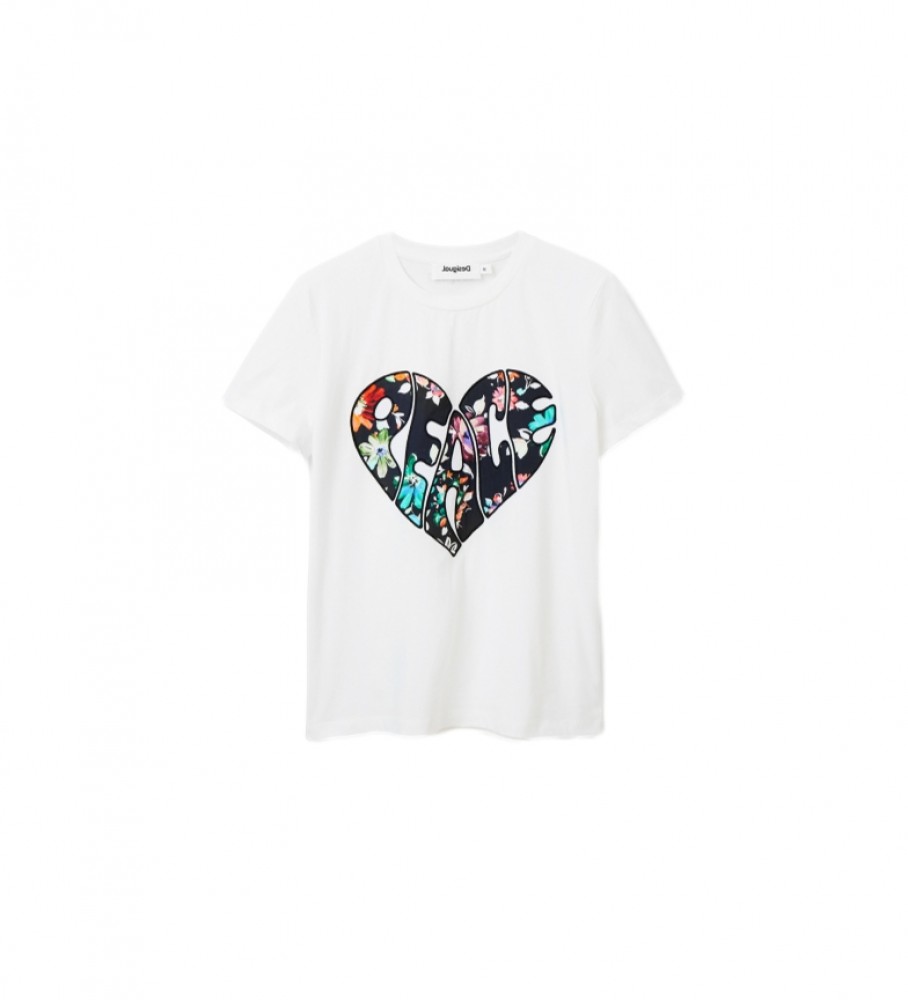 Camiseta Desigual Peace Heart, branca