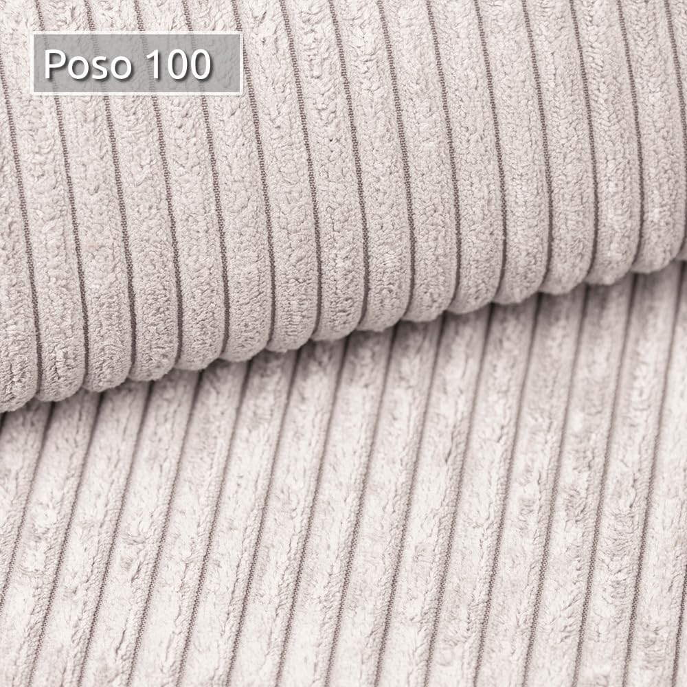 Sofnet Wohnlandschaft mit Schlaffunktion Totti - U-Form Couch, Schlafsofa mit Bettkasten, Couchgranitur mit Bettfunktion, Big Sofa, Cord Stoff, Wohnzimmer (Beige (Poso 100))