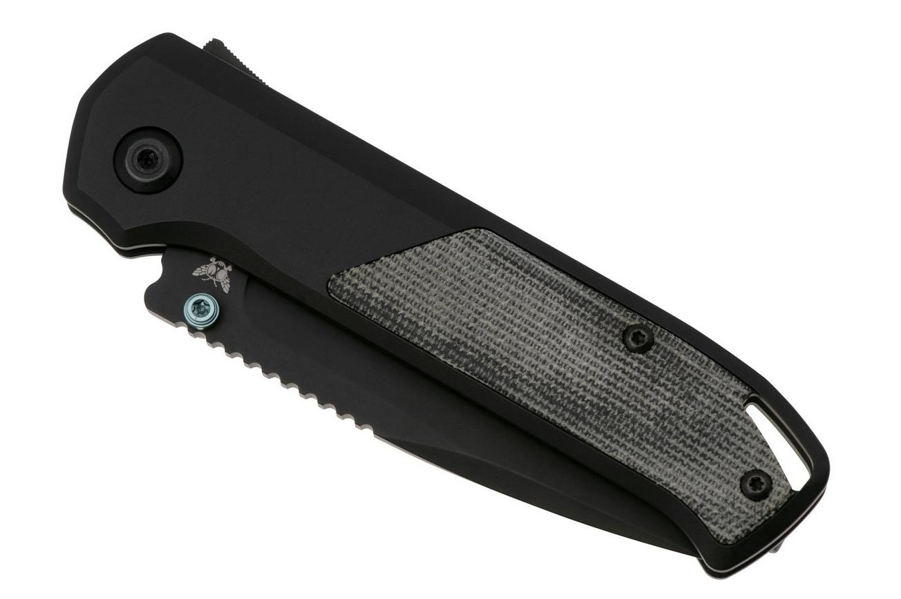 Flytanium Arcade Shark-Lock 1310 Black DLC, Void Black Aluminum Micarta Inlay, zakmes