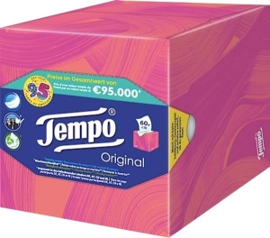 Tempo Taschentücher Würfelbox, 60 Stück
