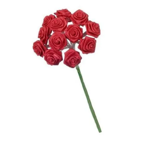Glorex Diorröschen 12 Blüten rot