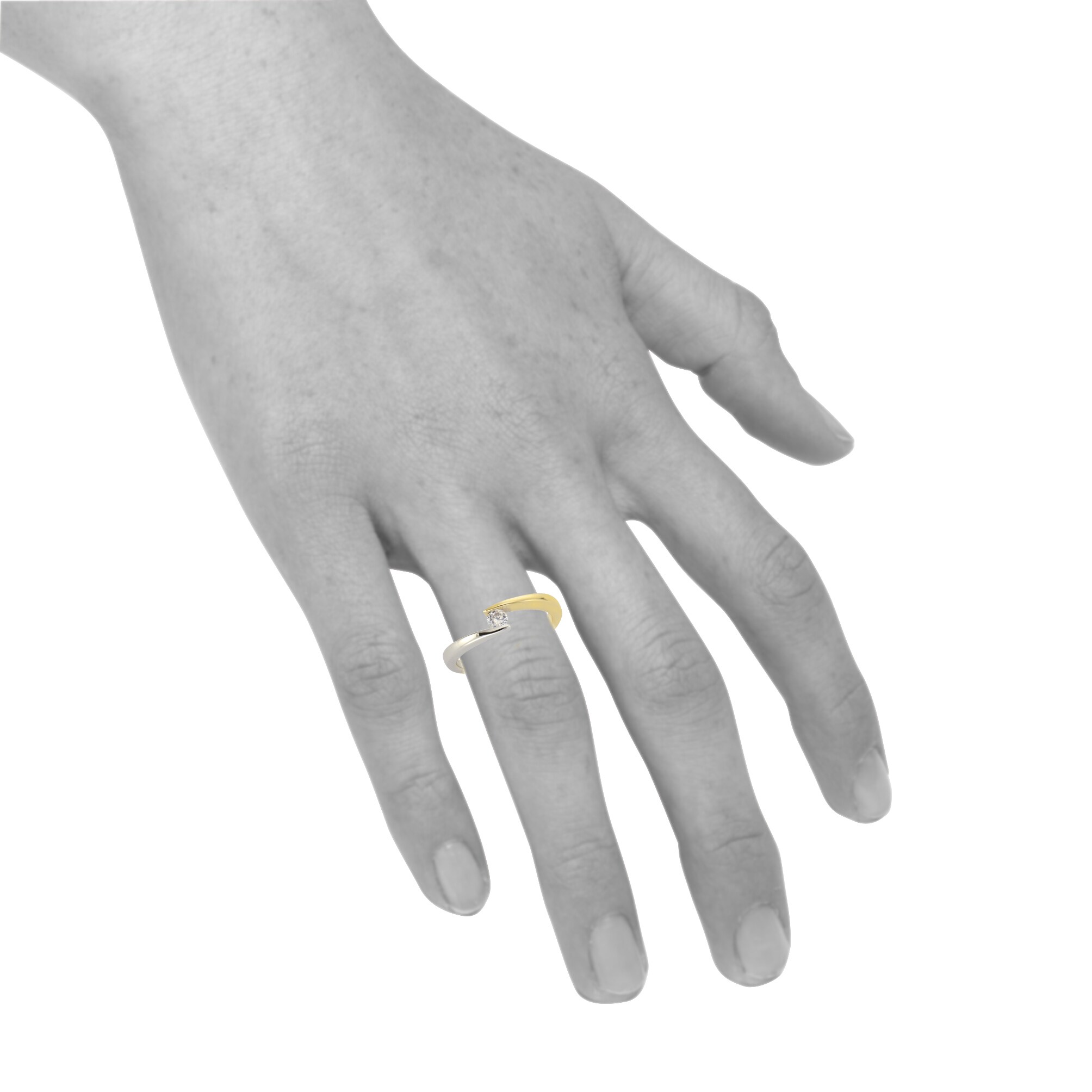 Fascination by Ellen K. Ring 375/- Gold bicolor Zirkonia