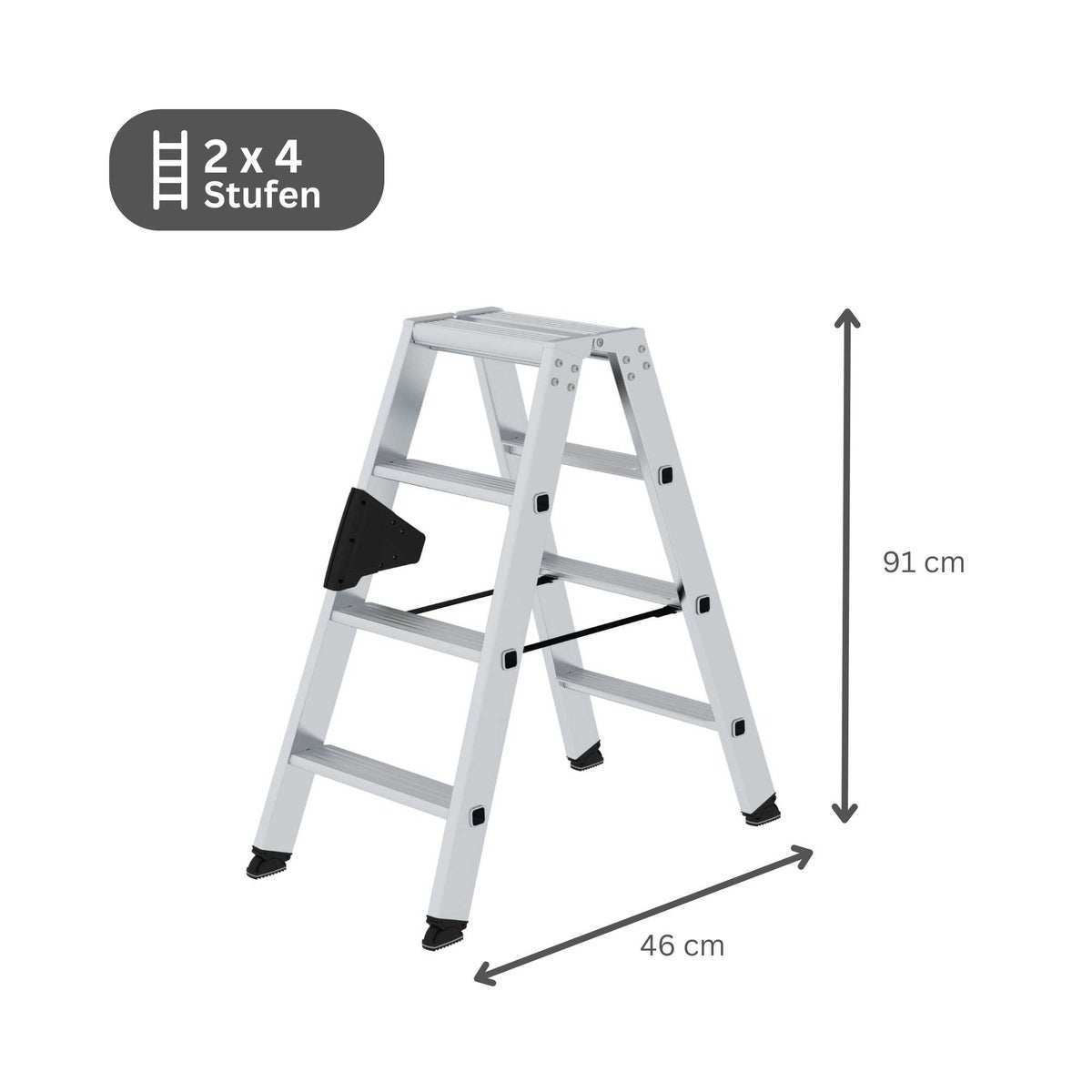 PROREGAL Trapladder, dubbelzijdige toegang, 2 x 4 treden
