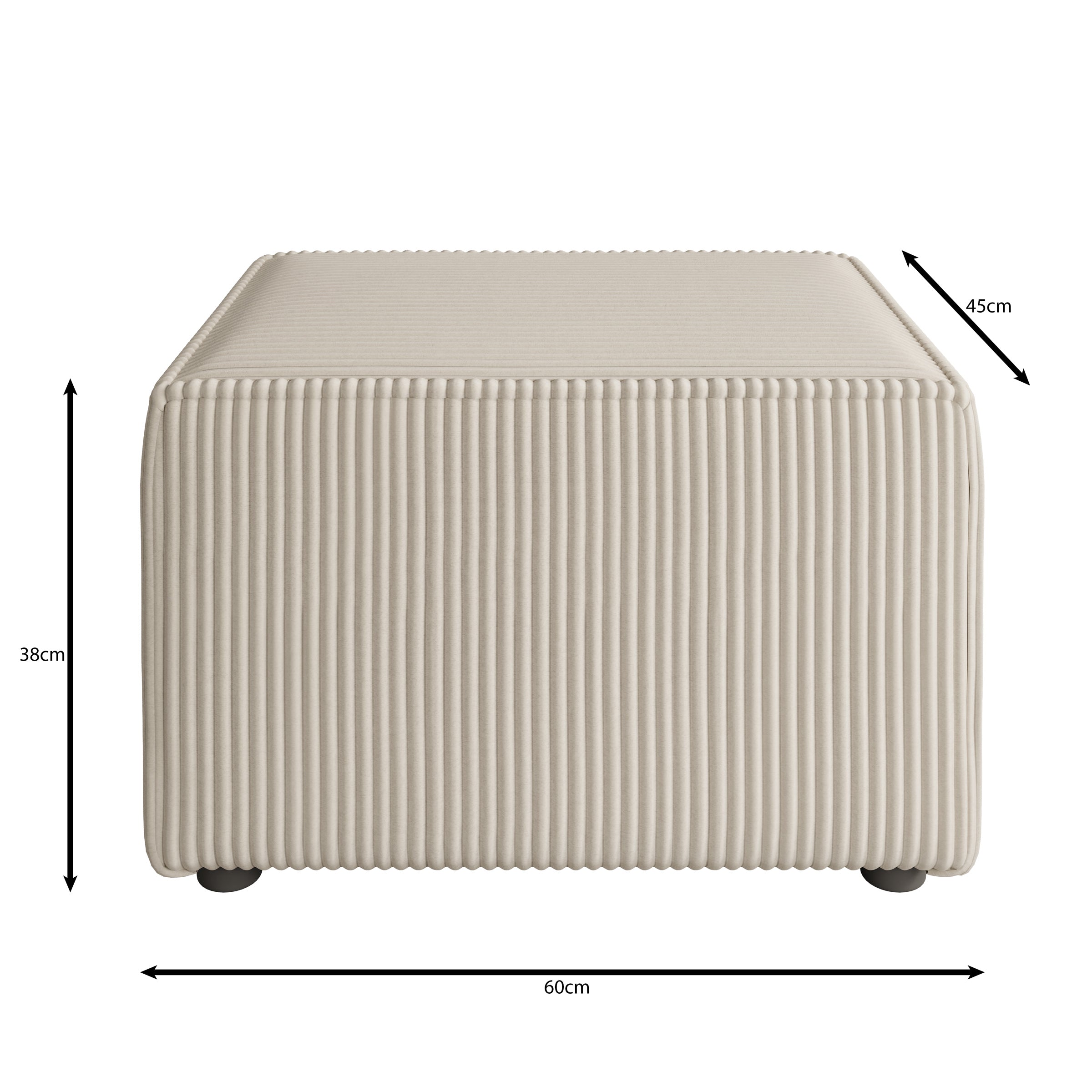 Kandahar - Poef - Ribstof taupe - 60x45x38 cm