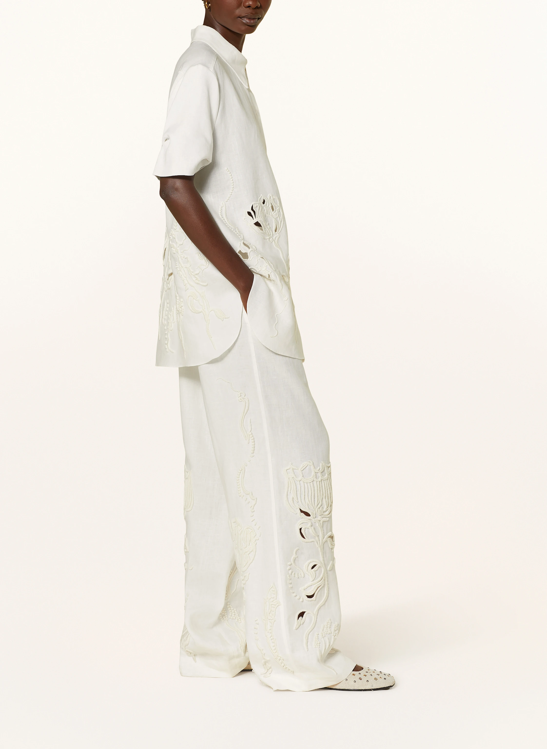 DOROTHEE SCHUMACHER Marlenehose EMBROIDERED BEAUTY aus Leinen