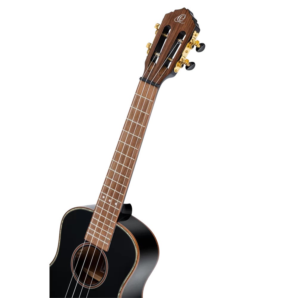 Ortega RUOX-TE Onyx Series Tenor Size Ukulele Black tenor ukelele met gigbag