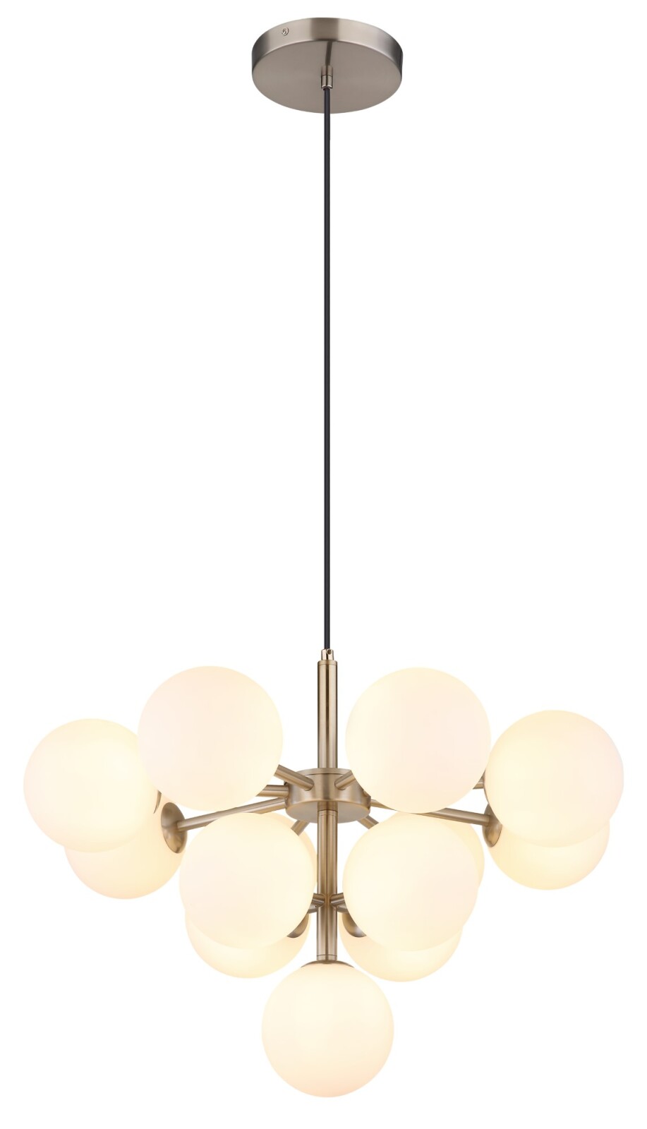LED-Hängeleuchte - Nickel matt - opal - 13-flammig