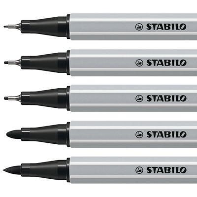STABILO Creative tips ARTY - 5 Feutres de coloriage de pointes différentes - noir