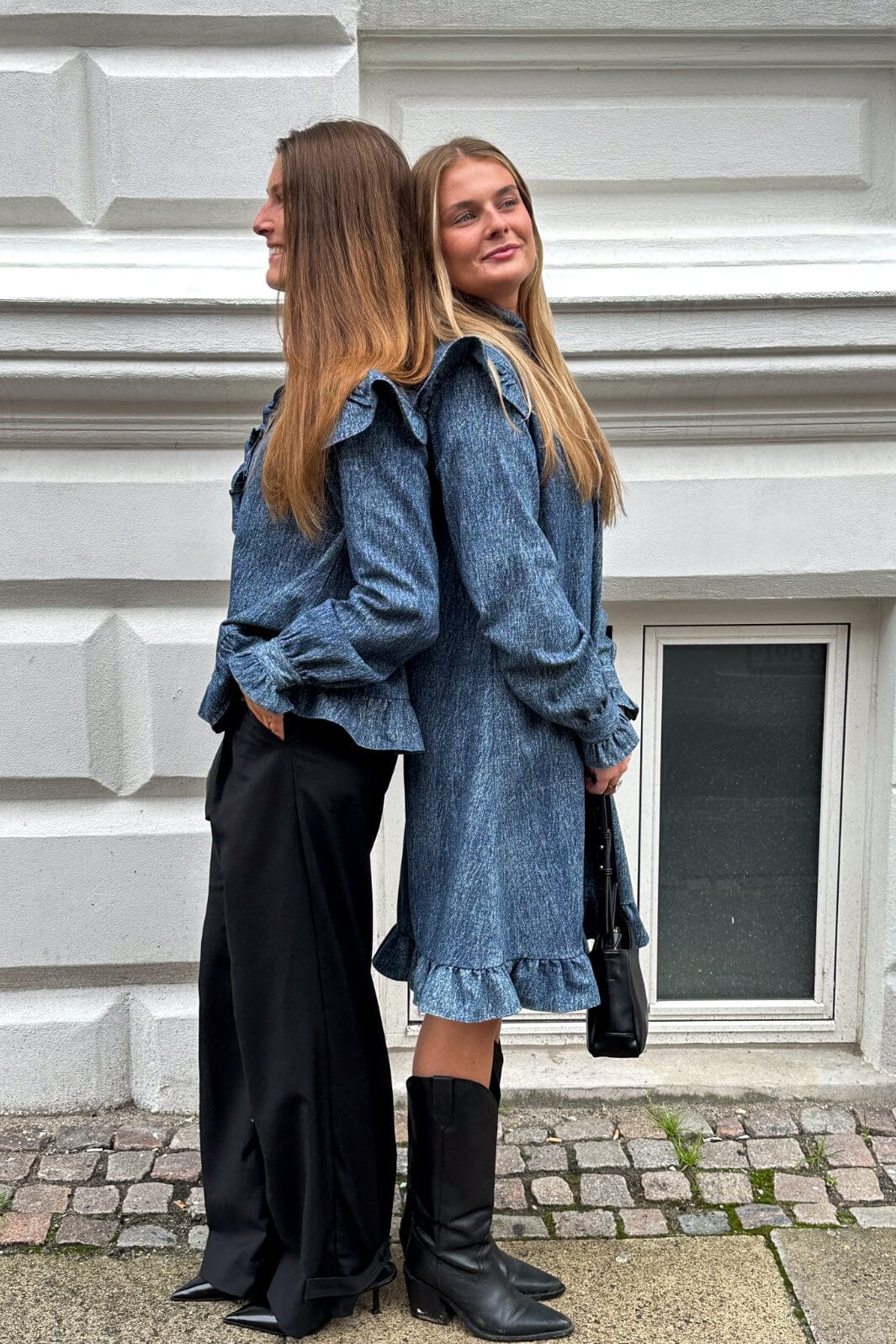 Noella Reno Ruby Ruffle Blouse 1050 blue snow wash
