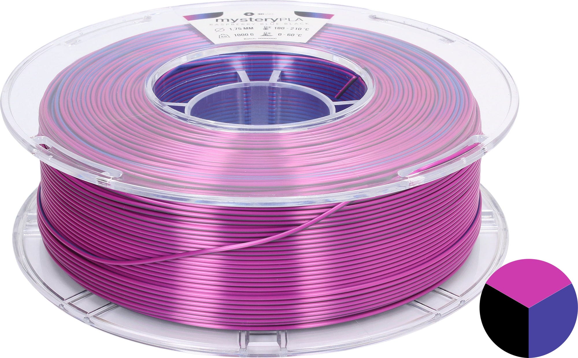 3DJAKE  mysteryPLA Orion Nebula, 1,75 mm / 1000 g    Dreifarbiges PLA-Filament für bunte Farbkreationen in Orion Nebula