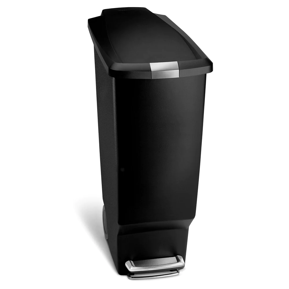 Poubelle étroite à pédale 40L Code K noire Simplehuman