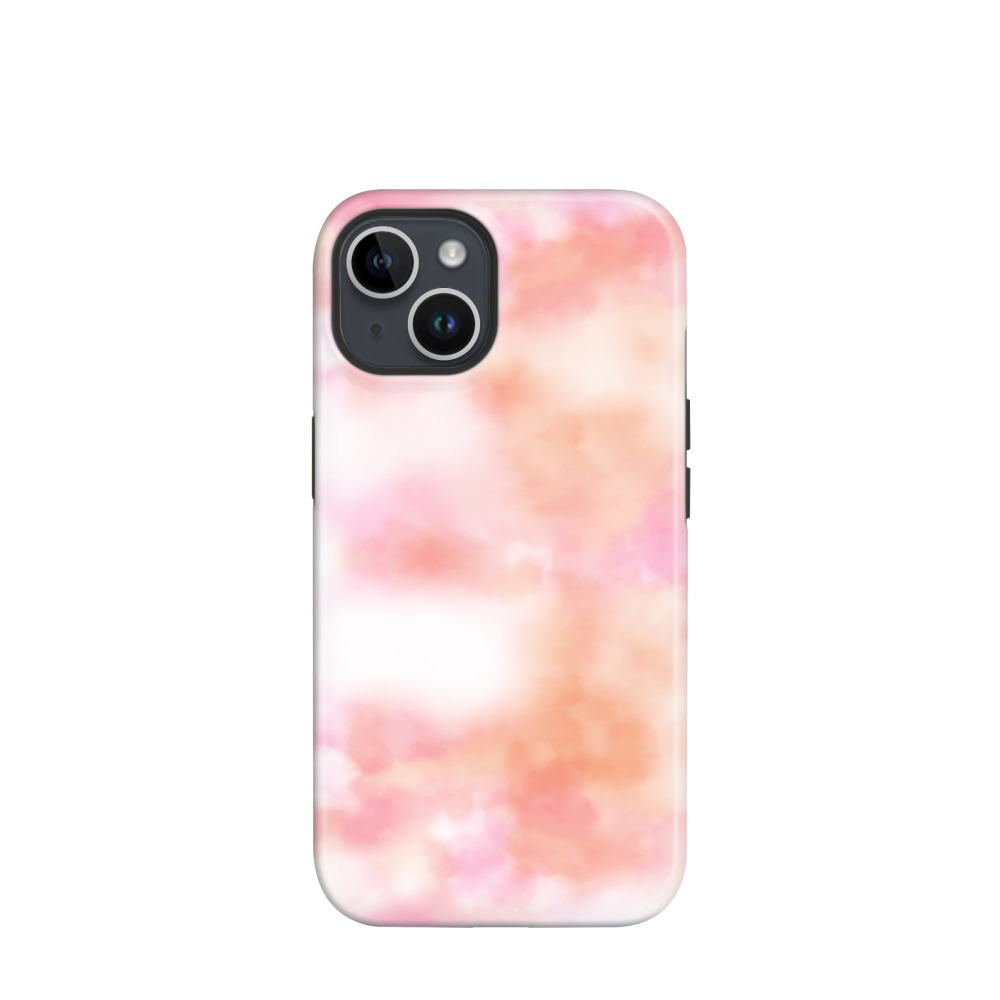 iPhone 14 Hybrid (Kunststoff / Gummi) Hülle Wolkentanz - Pink