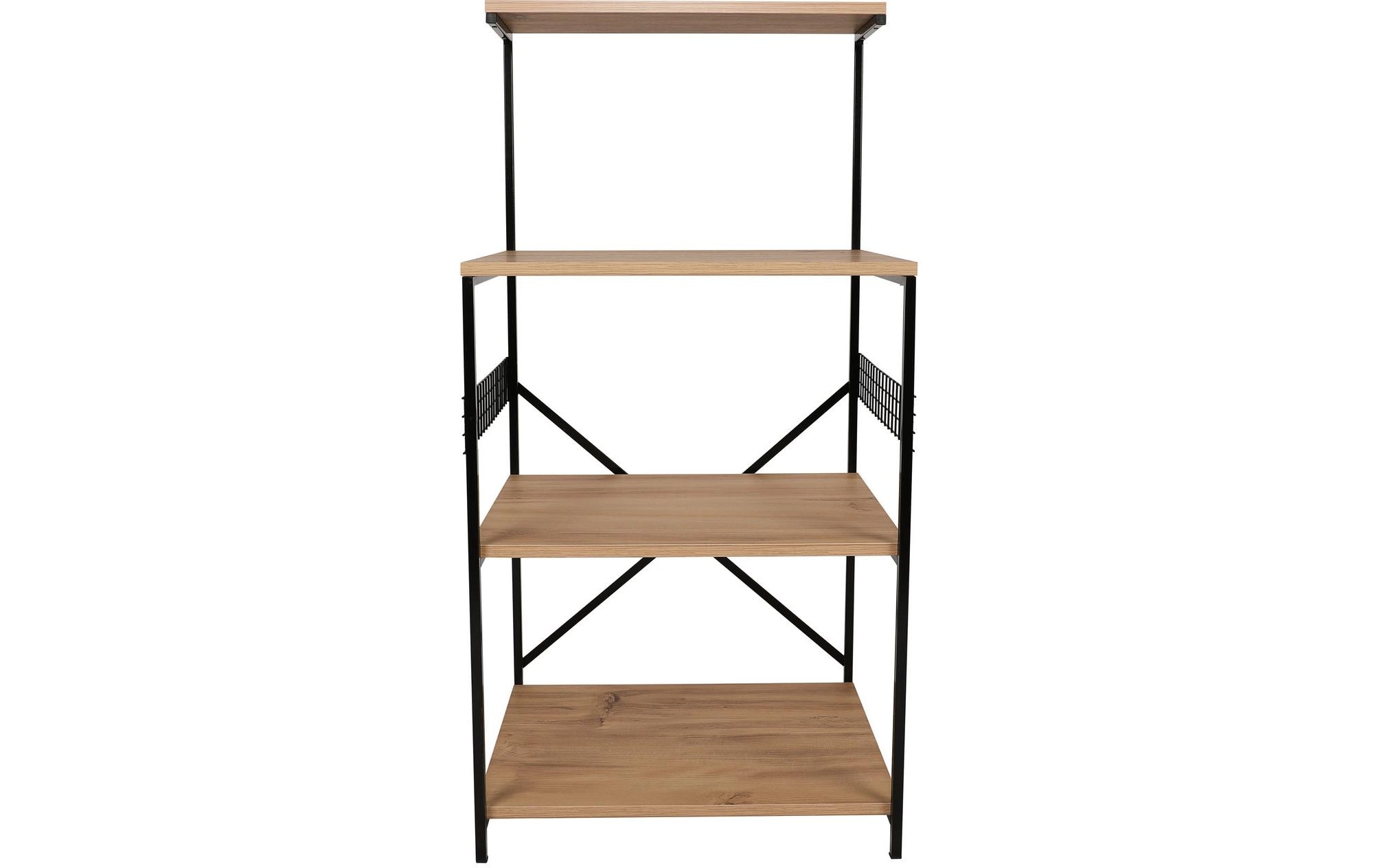 Küchenregal Anemon 60 x 124 x 45 cm, Nature/Schwarz<br>Küchenbord