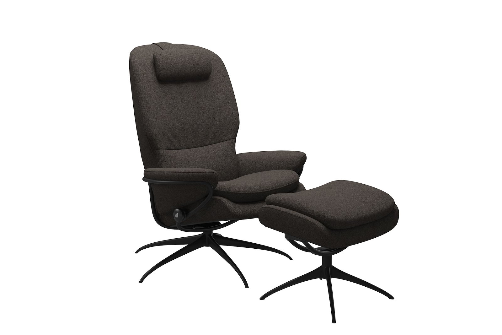 Rome lenestol m/krakk Tekstil Orchid Brown - Star - Matt Black
