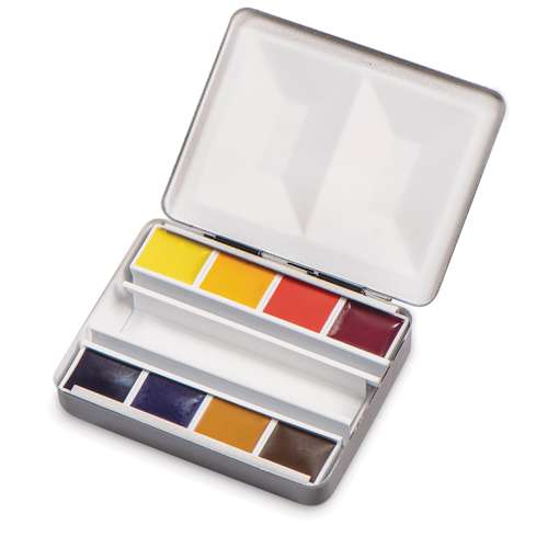 BLOCKX emaillierter Aquarellkasten mit halben Näpfchen
