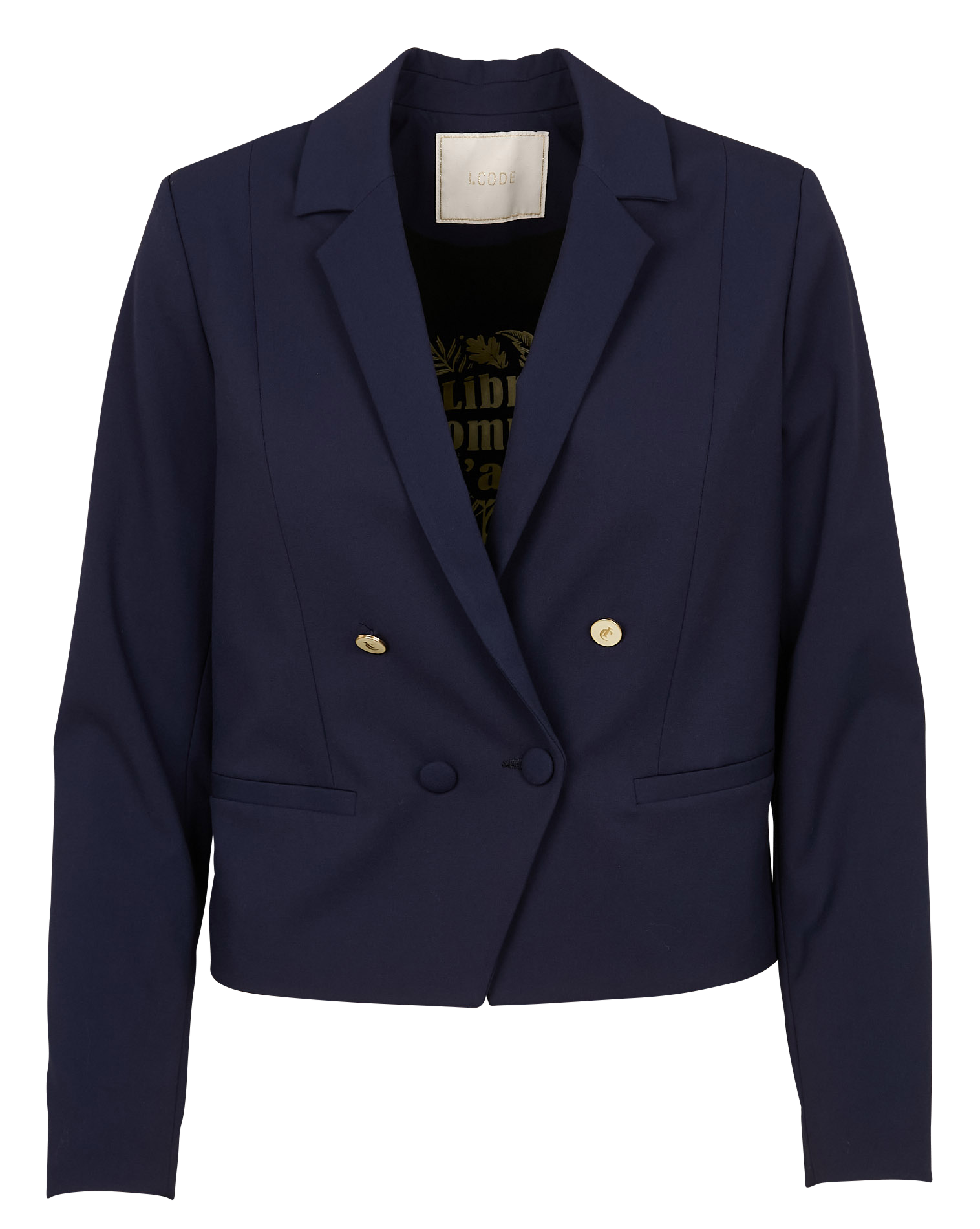 Veste courte ajustée col tailleur | Bleu