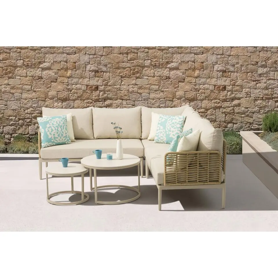 Hoek loungeset 5 personen Wicker Taupe Coco Ibiza