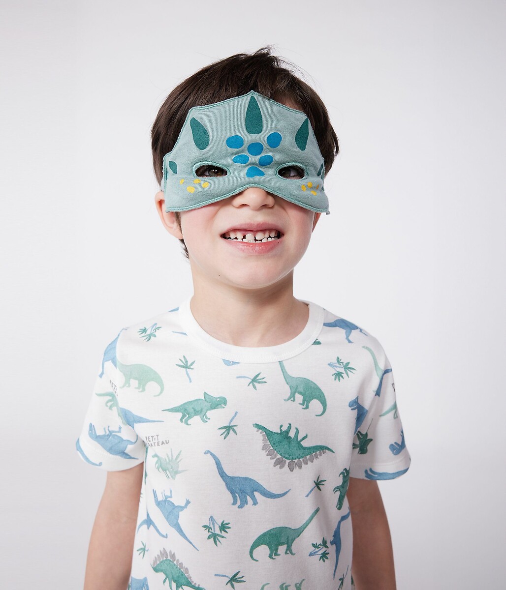 PETIT BATEAU<br>Shorts de pijama de algodão com estampa de dinossauro