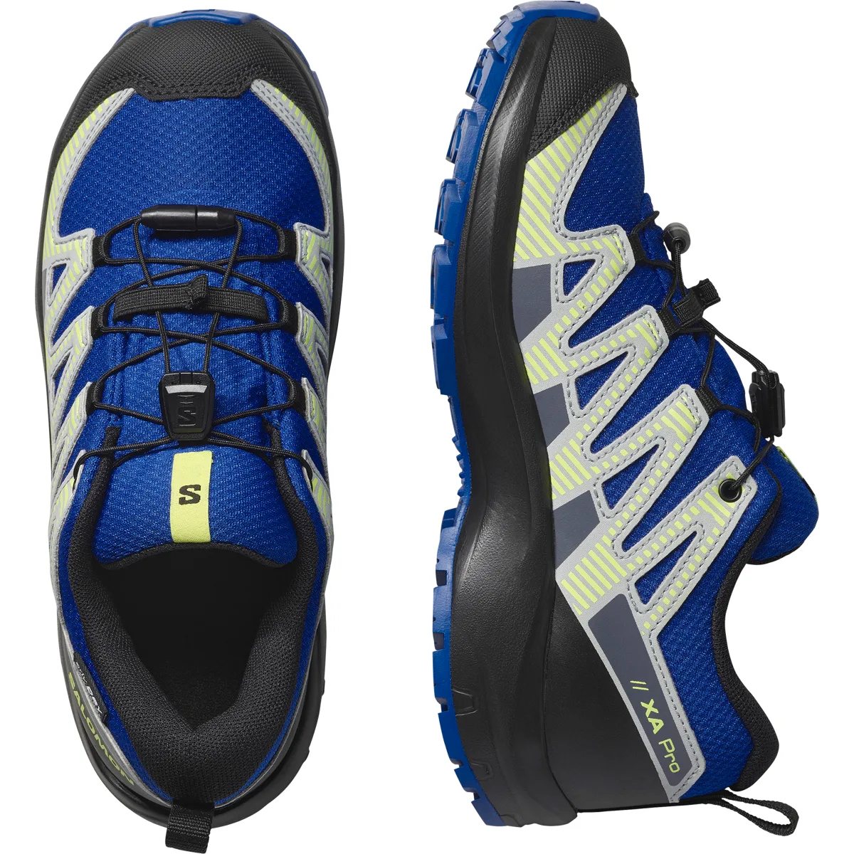 Salomon Kids' XA Pro V8 Waterproof Nautical Blue/black/sharp Green